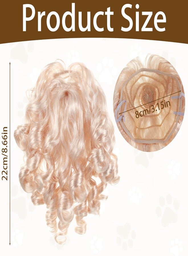 Elegaperma Dog Wigs, Funny Dog Wig Blonde, Adjustable Elastic Bands Wig for Dogs, Blonde Dogs Wigs for Pet Costume Puppy Cat Cosplay Decoration for Small Medium and Large Pets - Image 2